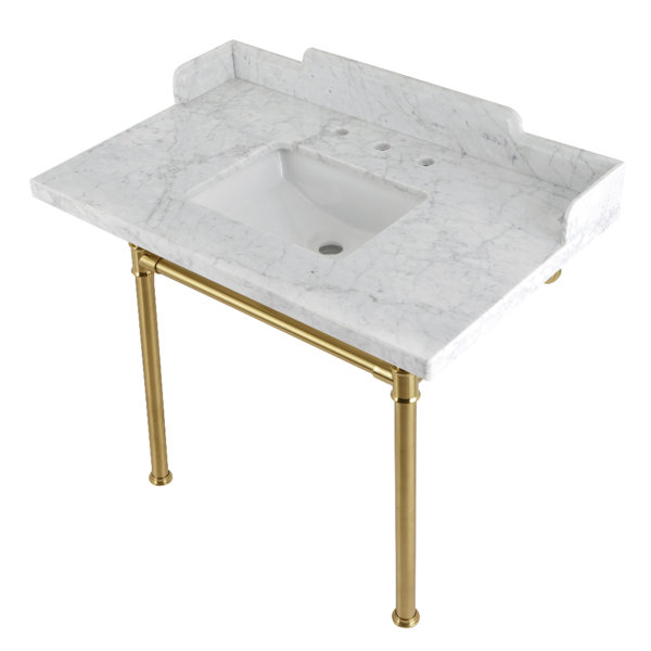 Kingston Brass LMS3622M86ST Wesselman 36" Carrara Marble Console Sink